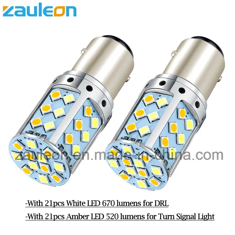 1157 LED Bulbs White/Amber Switchback Turn Signal Car Lights