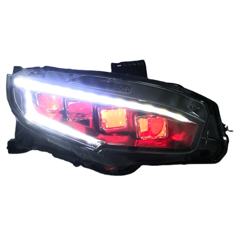 2021 Honda Civic X LED Headlight Right Hand Drive 4 Lens Auto Lamps with Demon Eye