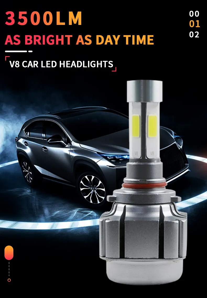 48W 3500lm H4 H7 Auto Lighting System Car LED Light Aluminum High Brightness Sylvania H11 LED Headlight