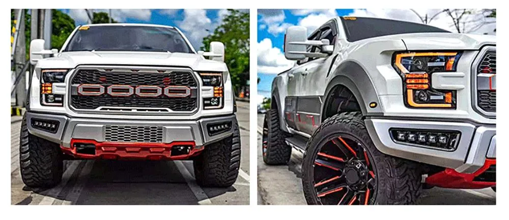 4X4 Accessories Front Bumper Body Kits for Ford Ranger T6 T7 T8 2013-2019 Upgrade to F150 Raptor 2021