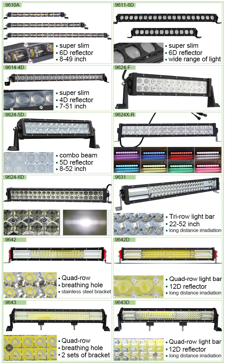 52 Inch Triple Row LED Driving Light Bar Lights 32 42 22 50 Inch Bumper Roof 4X4 Truck Barra LED Light Bar