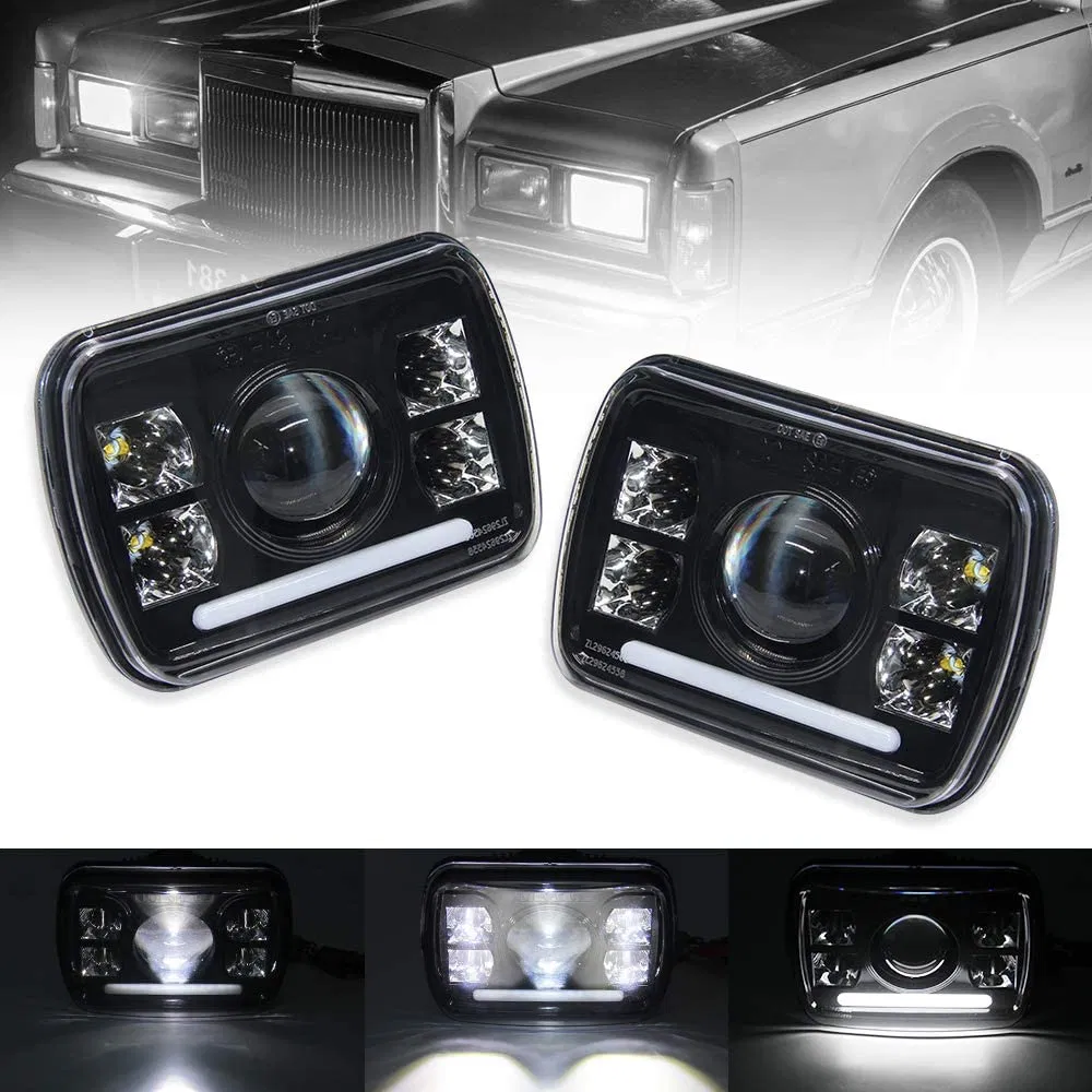 5X7 LED Headlights H5054 H6054ll 69822 6052 2p 5X7 Inch High Low LED Headlight Approved with Halo DRL Solve Astigmatism Problem for Truck Jeep