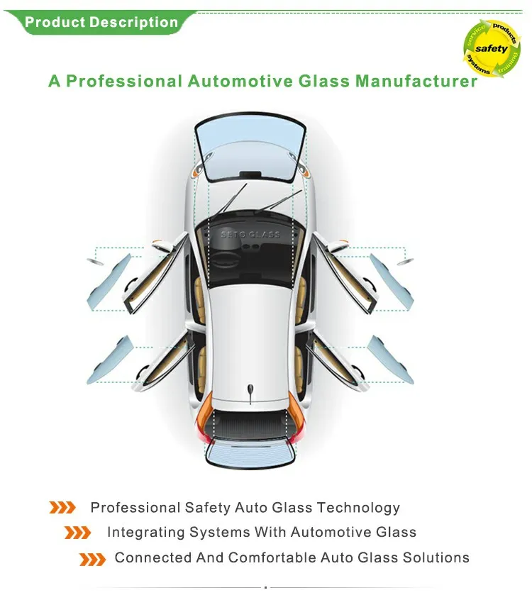 6 5 4 3mm Auto Glass Manufacturers High Quality Auto Front Glass
