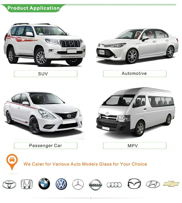 6 5 4 3mm Auto Glass Manufacturers High Quality Auto Front Glass