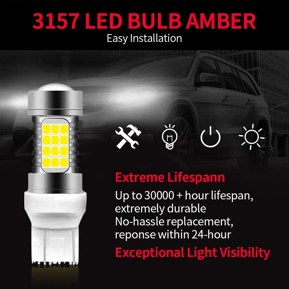 7440 LED Bulbs 360 Degree 2000lm 54-SMD LED 6000K Xenon White 7440 992 T20 W21W 7443 Bulbs Replacement with Projector Lens for Trucks Tail Brake Lights
