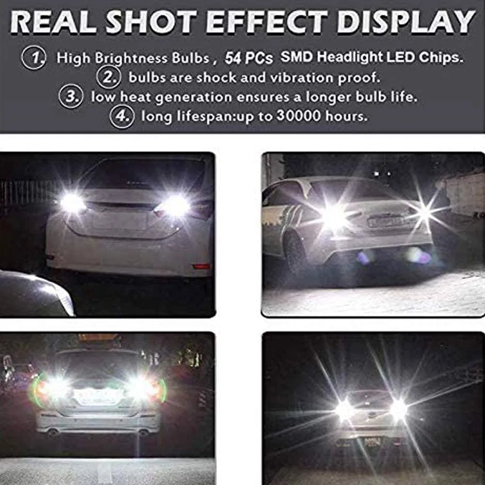 7440 LED Bulbs 360 Degree 2000lm 54-SMD LED 6000K Xenon White 7440 992 T20 W21W 7443 Bulbs Replacement with Projector Lens for Trucks Tail Brake Lights