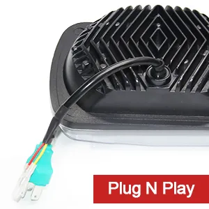 7X6 LED Headlights Square 5X7 Inch Headlights 55W Halo with White&Amber Arrow DRL & Red Atmosphere Lights Sequential Turn Signals Lights for Trucks H5054 69822