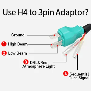 7X6 LED Headlights Square 5X7 Inch Headlights 55W Halo with White&Amber Arrow DRL & Red Atmosphere Lights Sequential Turn Signals Lights for Trucks H5054 69822