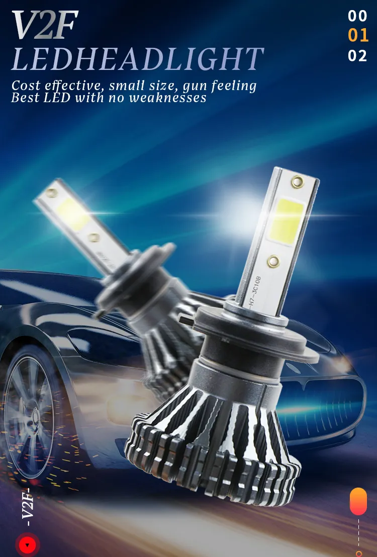9005 COB 20W 2500lm H4 9005 H1 H7 Hb4 Car LED Headlight 9003/Hb2/P43t Auto Light LED Headlight Bulbs