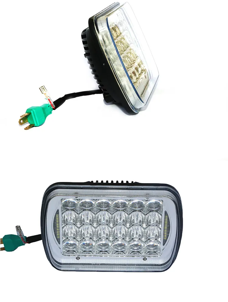 96W White DRL Hi/Lo Beam Headlamp for Jeep Wrangler Yj Cherokee Xj 7X6 5X7 Inch 7′′ Square LED Headlight