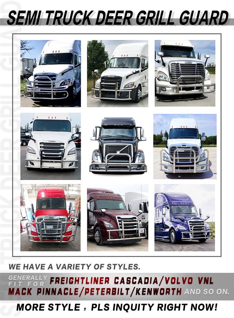 American Heavy Duty Semi Truck Part Cascadia Kenworth Peterbilt Front Bumper Grille Deer Guard
