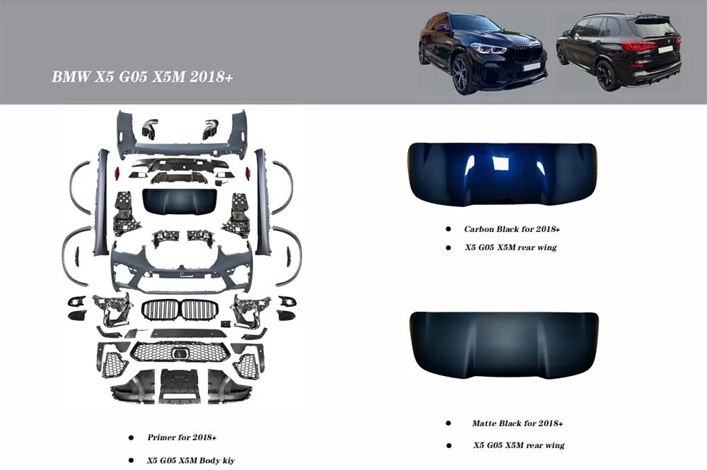 Auto Bumper Car Body Kit with Front Bumper Rear Bumper Fender Tail Throat for BMW X5 G05 F95 X5m 2018 2019 2020 2021