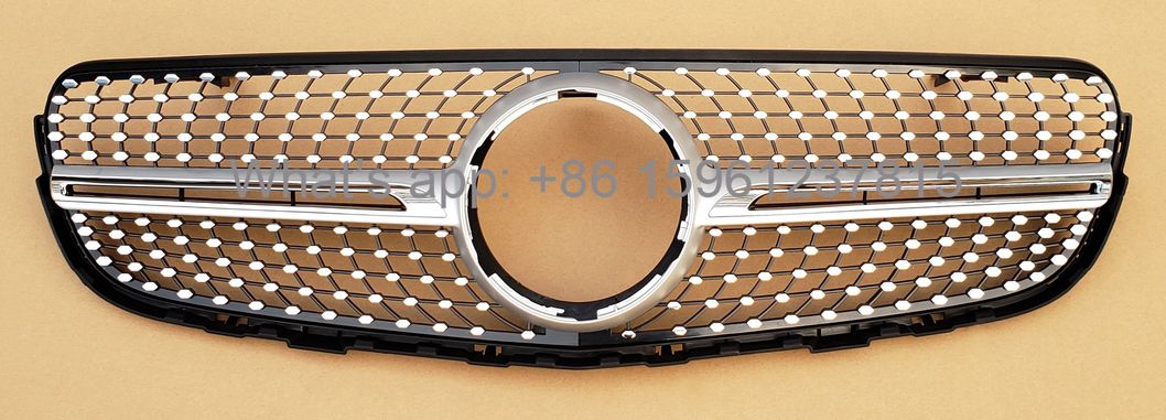 Auto Front Grill Mesh Grille for Mercedes Benz Glc Class Black Silver Refit