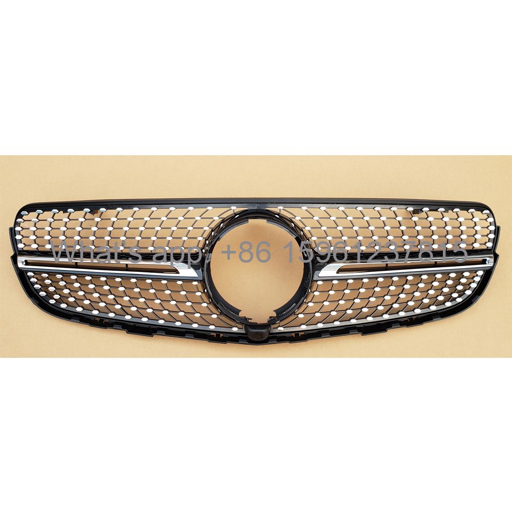 Auto Front Grill Mesh Grille for Mercedes Benz Glc Class Black Silver Refit