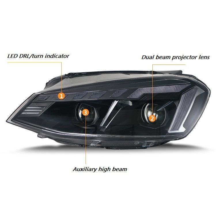Auto Parts LED Lights Bixenon Projector Lens Headlight Car Light for 2013 Golf 7