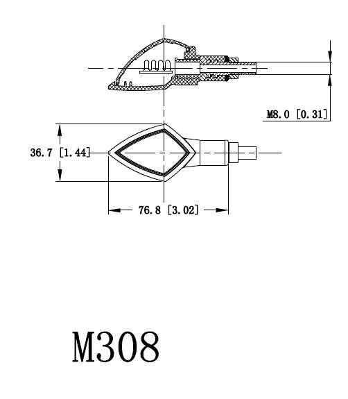 Best Seller Motorcycle Front/Rear Turn Signals Lamps ( LM308 )