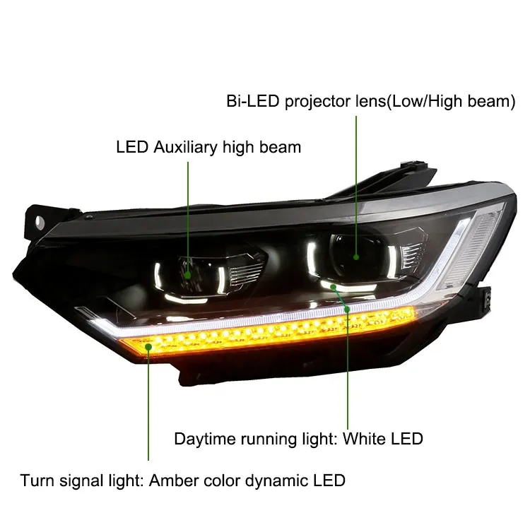 Biled Projector Lens Car Spare Parts LED Lighting Headlight for Passat B8