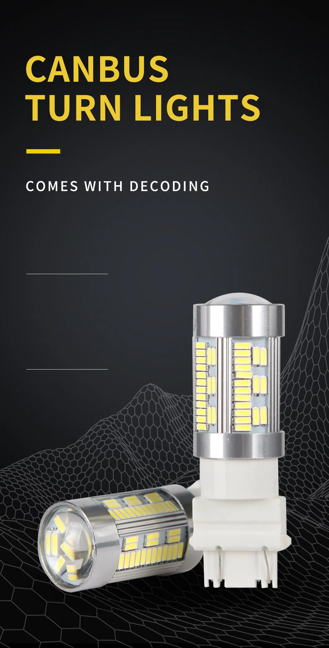 Car LED Park Light Bulb Width Interior Canbus Lamp 7440 7443 75SMD 4014 Auto LED Wedge Bulb