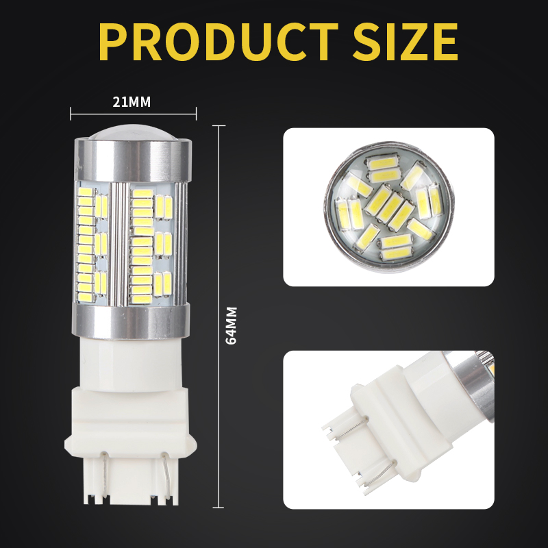 Car LED Park Light Bulb Width Interior Canbus Lamp 7440 7443 75SMD 4014 Auto LED Wedge Bulb