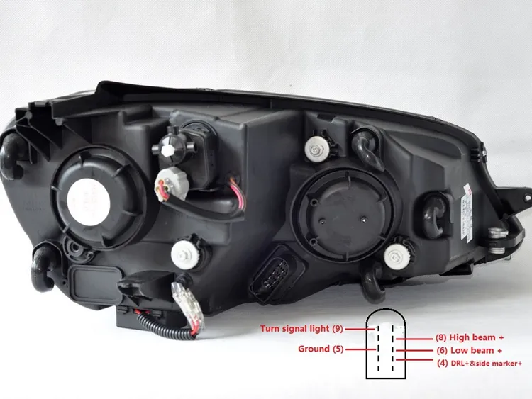 Car Parts LED Headlight Biled Projector Lens with Dynamic Turn Signal for Volkswagen Golf 7