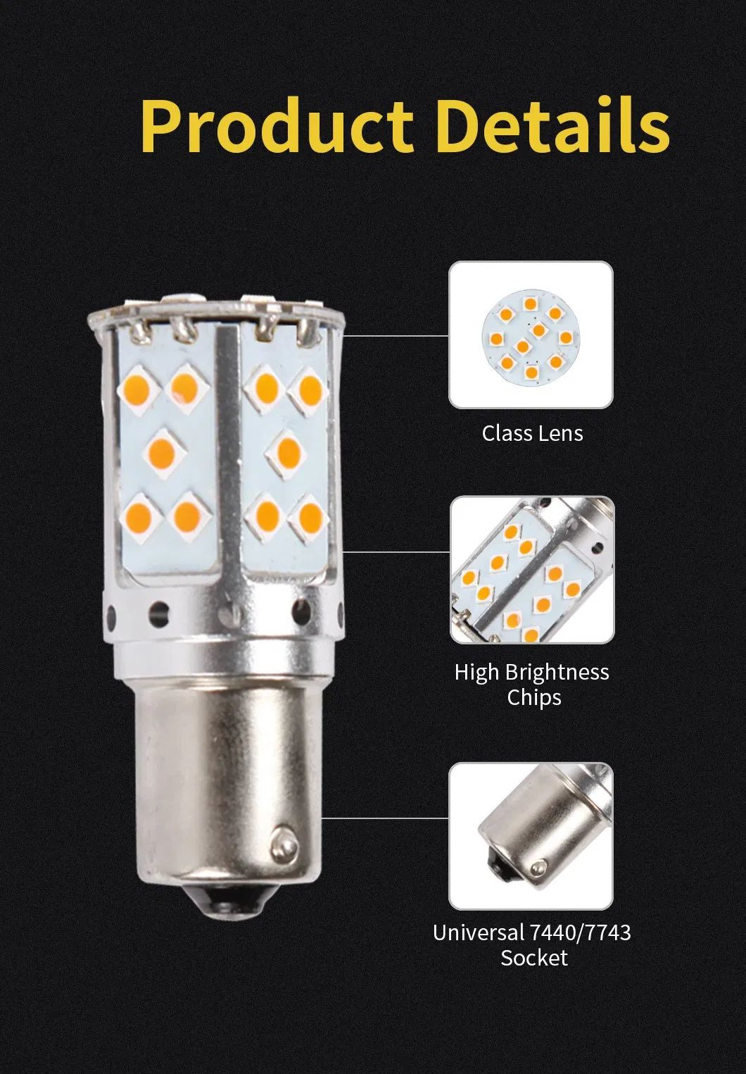 Car Reversing Rear Turn Signal Tail Light 1156 3030 Chip 35SMD Bright Turn Lights