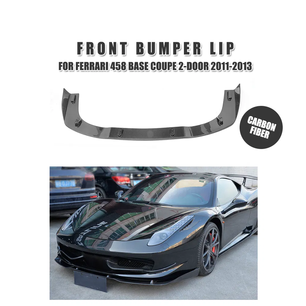Carbon Fiber Car Bumper Lip for Ferrari 458 Base Coupe 2-Door 11-13