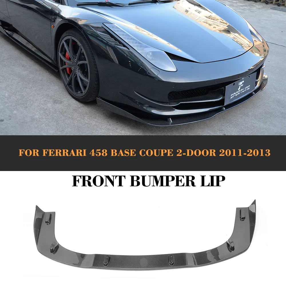 Carbon Fiber Car Bumper Lip for Ferrari 458 Base Coupe 2-Door 11-13