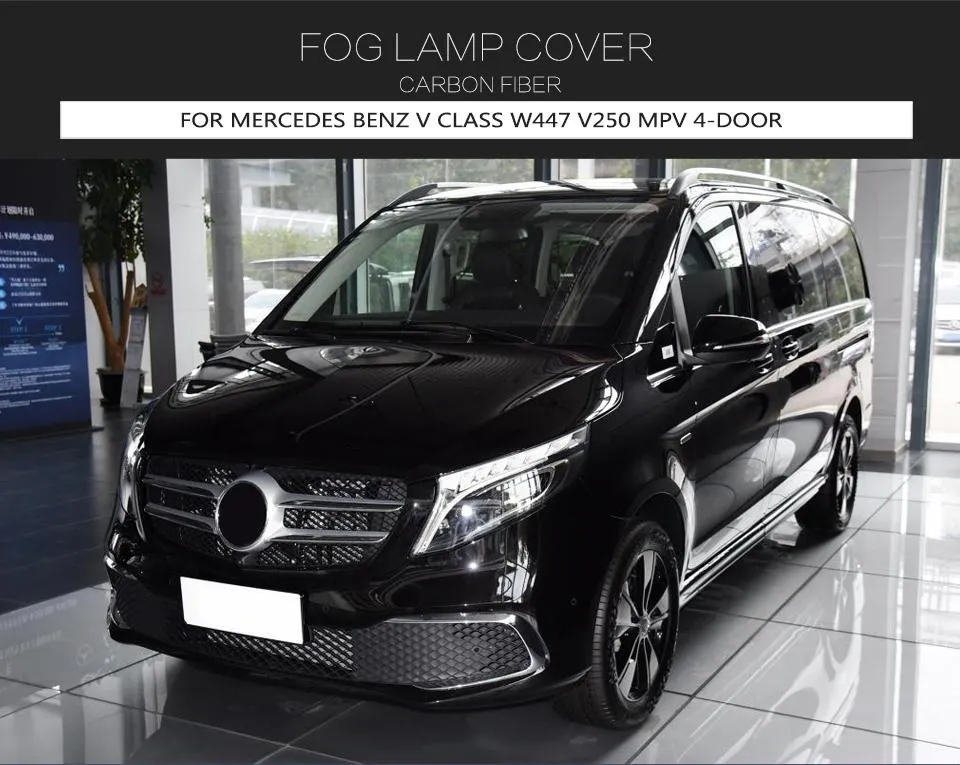 Carbon Fiber Fog Lamp Air Intake Duct Vent Cover for Mercedes Benz V Class W447 V250 MPV 4-Door 2020-2021