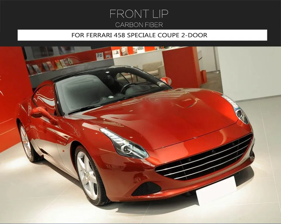 Carbon Fiber Front Bumper Lip for Ferrari 458 Speciale Coupe 2-Door 2014-2015