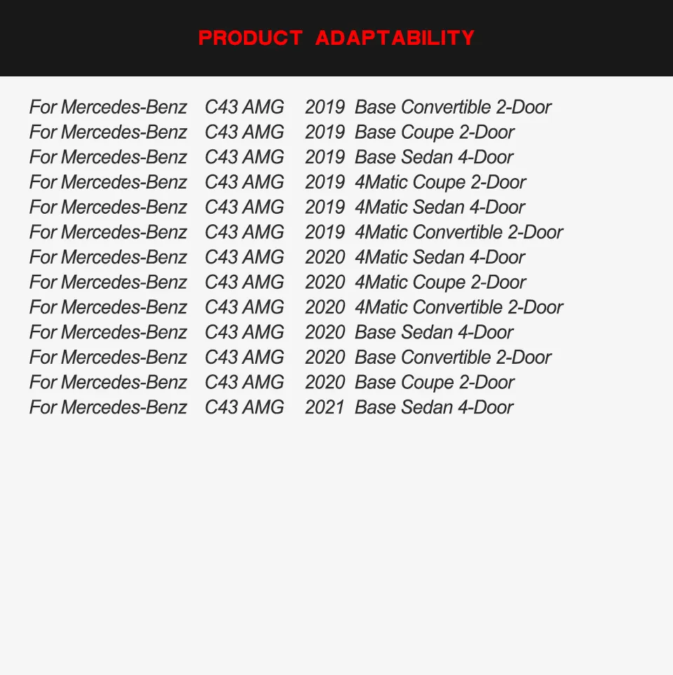 Carbon Fiber Front Lip for Mercedes Benz C Class W206 C205 A205 C43 Amg 2019-2021