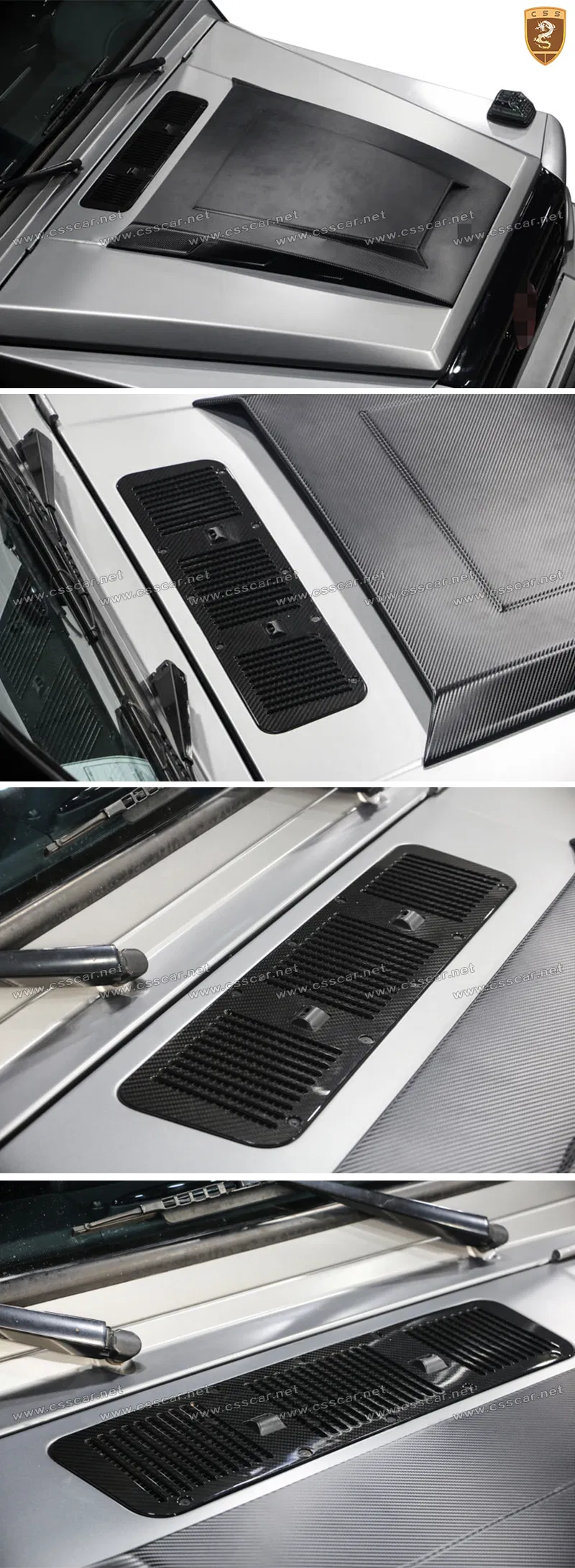Carbon Fiber Hood Air Outlet Cover Engine Hood Air Outlet Patch for Mercedes Bens G-Class W463 G500 G350 G63
