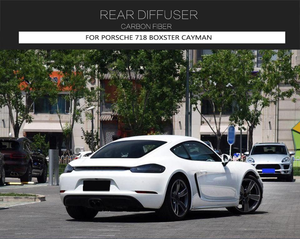 Carbon Fiber Rear Bumper Diffuser for Porsche 718 Boxster Cayman 2016-2018