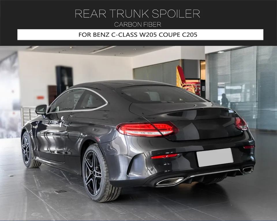 Carbon Fiber Trunk Spoiler for Benz C-Class W205 C43 C63 Amg Coupe C205 2014-2019