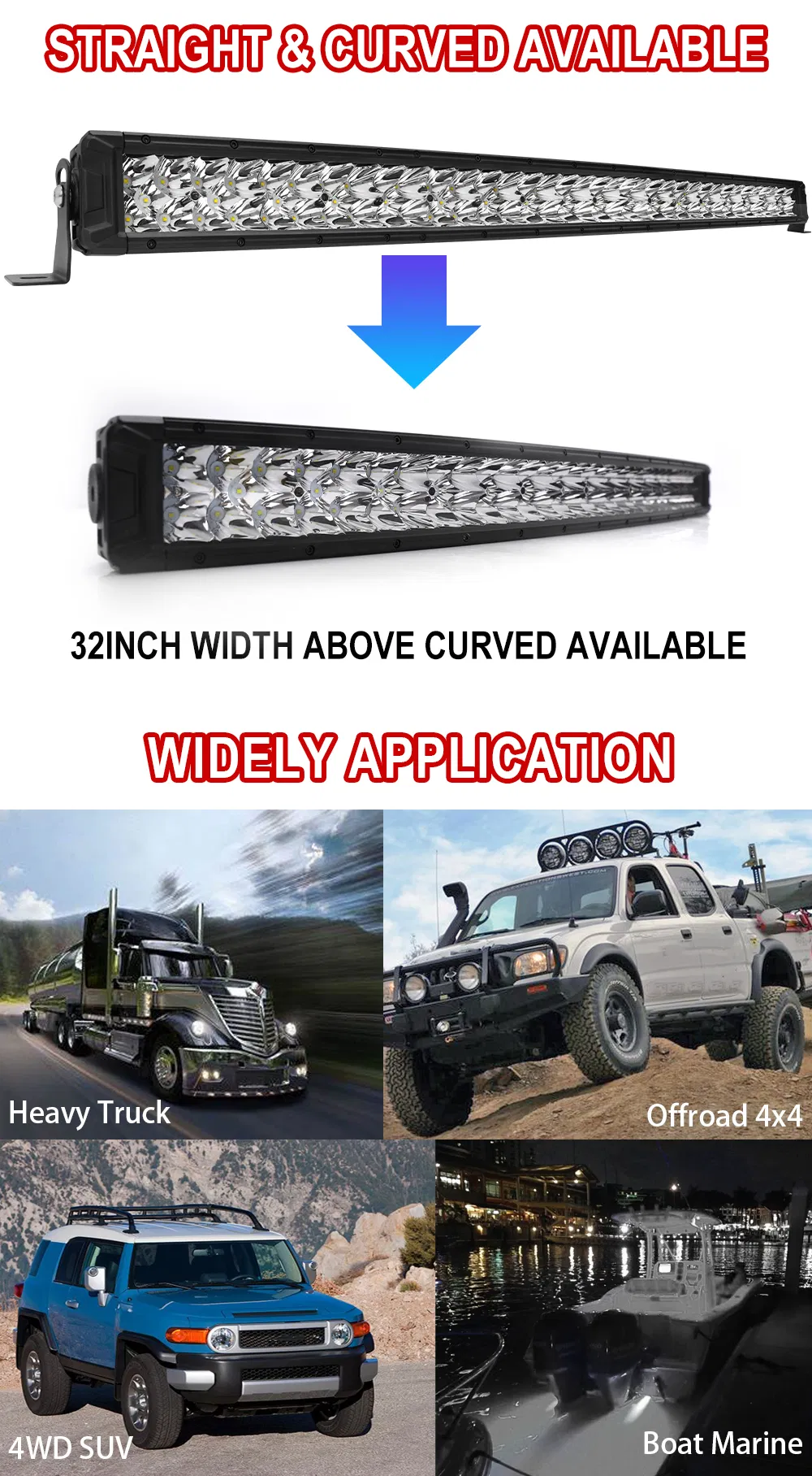 CE RoHS 2021 High Power Super Bright 500m Dual Row DRL 4X4 off Road 8" 12" 20" 32" 40inch 52inch Single Row LED Light Bar Car