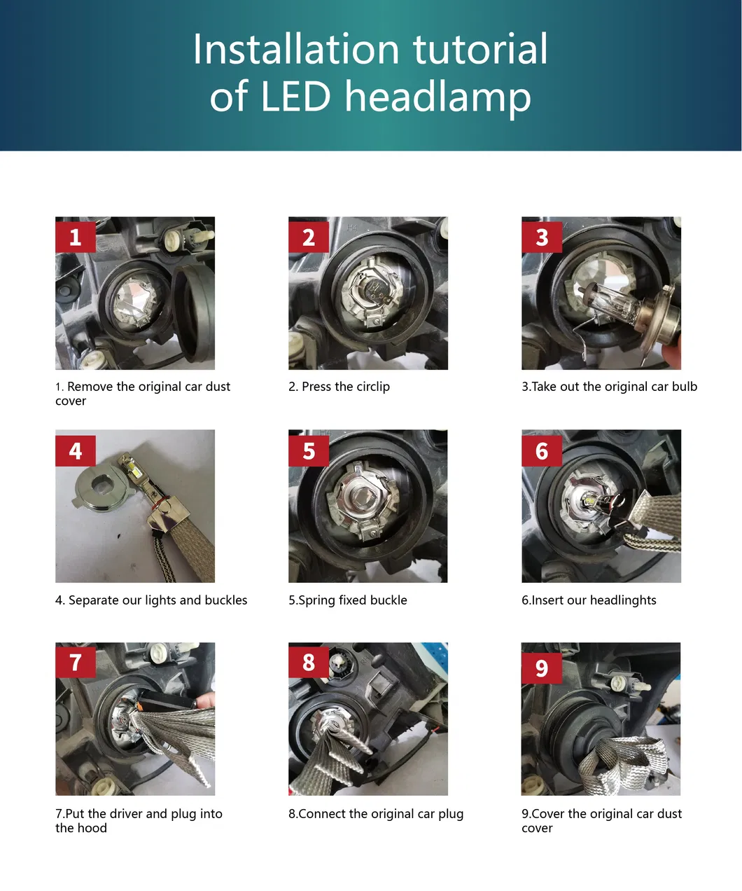 Conpex Hot Sale LED H7/H4 HID Auto Fog Light Truck Work Light H3/H11 for Car LED Headlight 9005 9006 LED Light