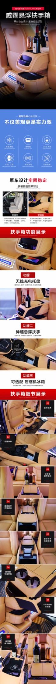 Conversion and Origin Interior Parts Console in Driving Room Using for V Klass V Class Vito Metris W447