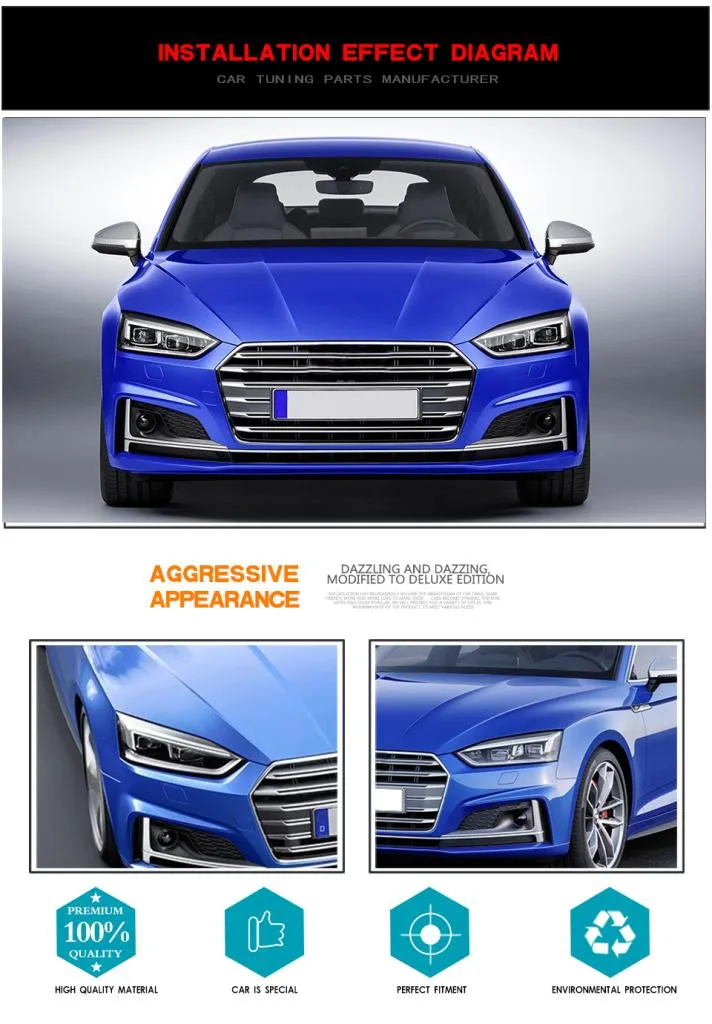 Dry Carbon Fiber Headlight Eyebrows for Audi A5 S5 RS5 2017-2018