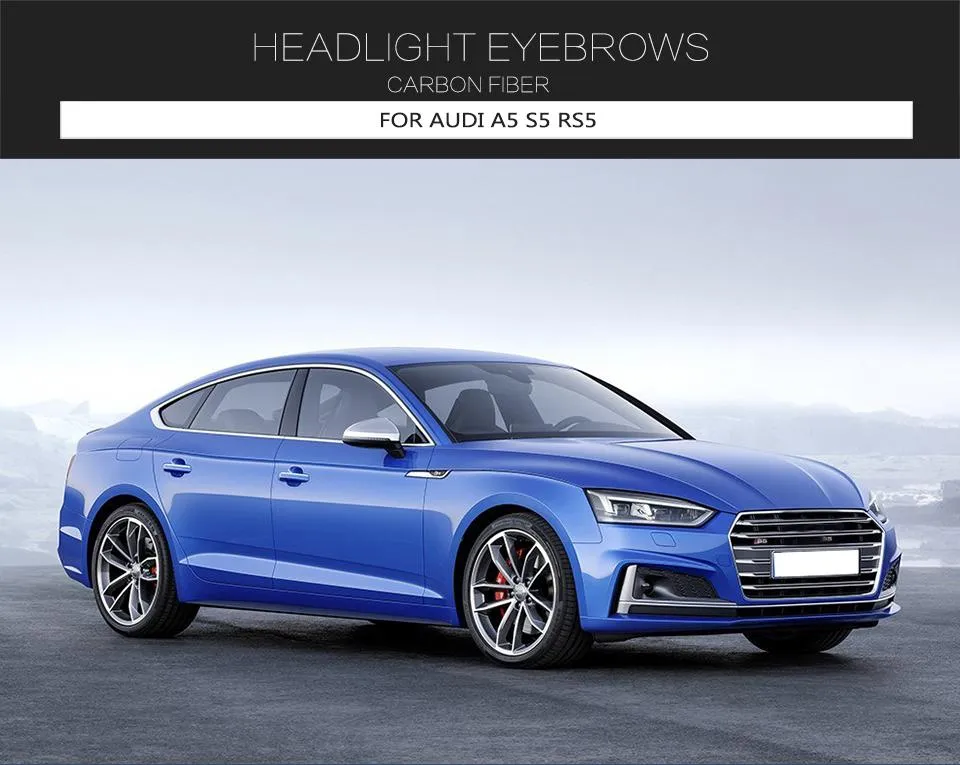 Dry Carbon Fiber Headlight Eyebrows for Audi A5 S5 RS5 2017-2018