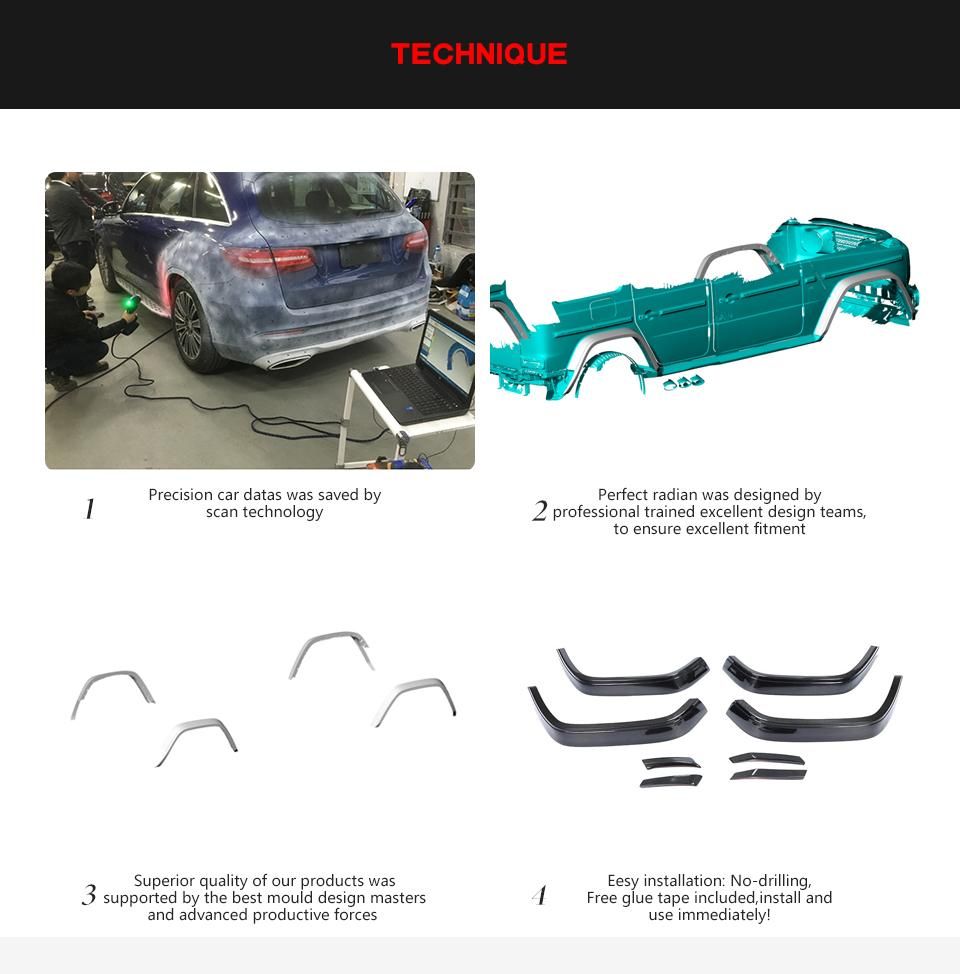 Dry Carbon Fiber Wheel Arch Trims Fender Flares for Benz Mercedes G Class G500 G550 G63 Amg 2020