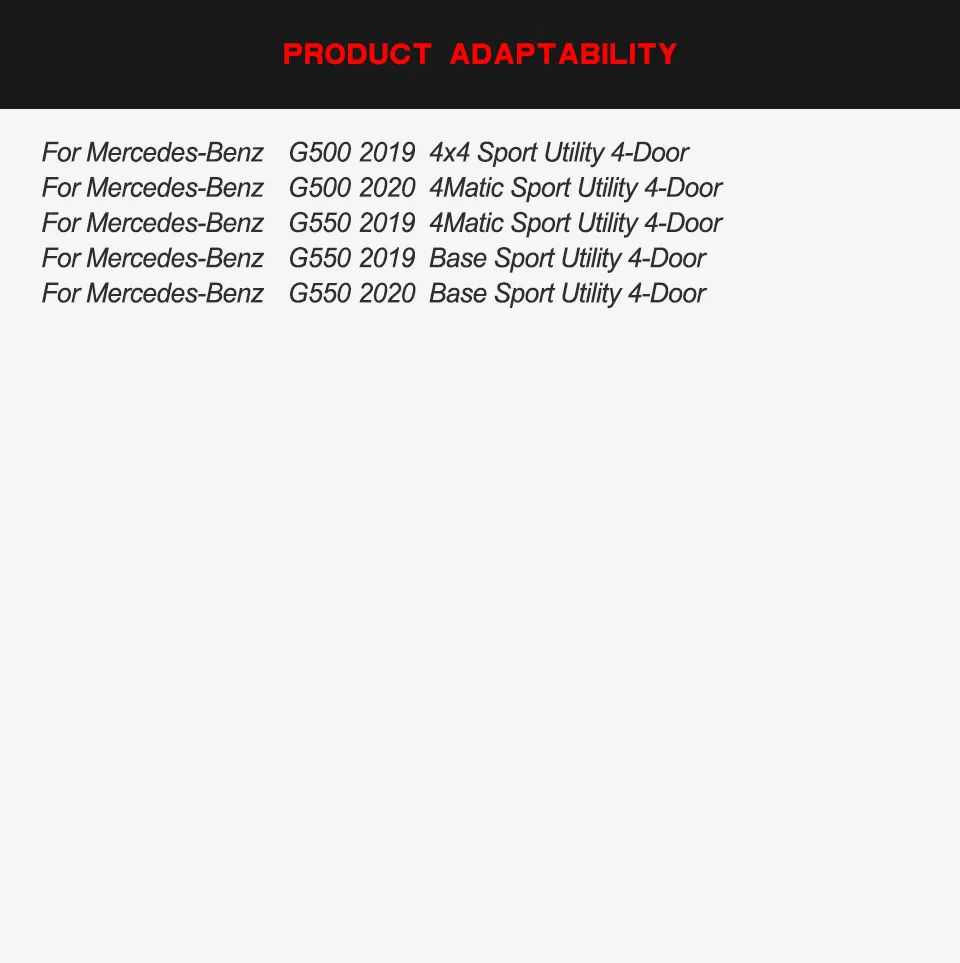 Dry Carbon Fiber Wide Fender Flares for Mercedes-Benz G-Class W463 G500 G550 G63 Amg 2020