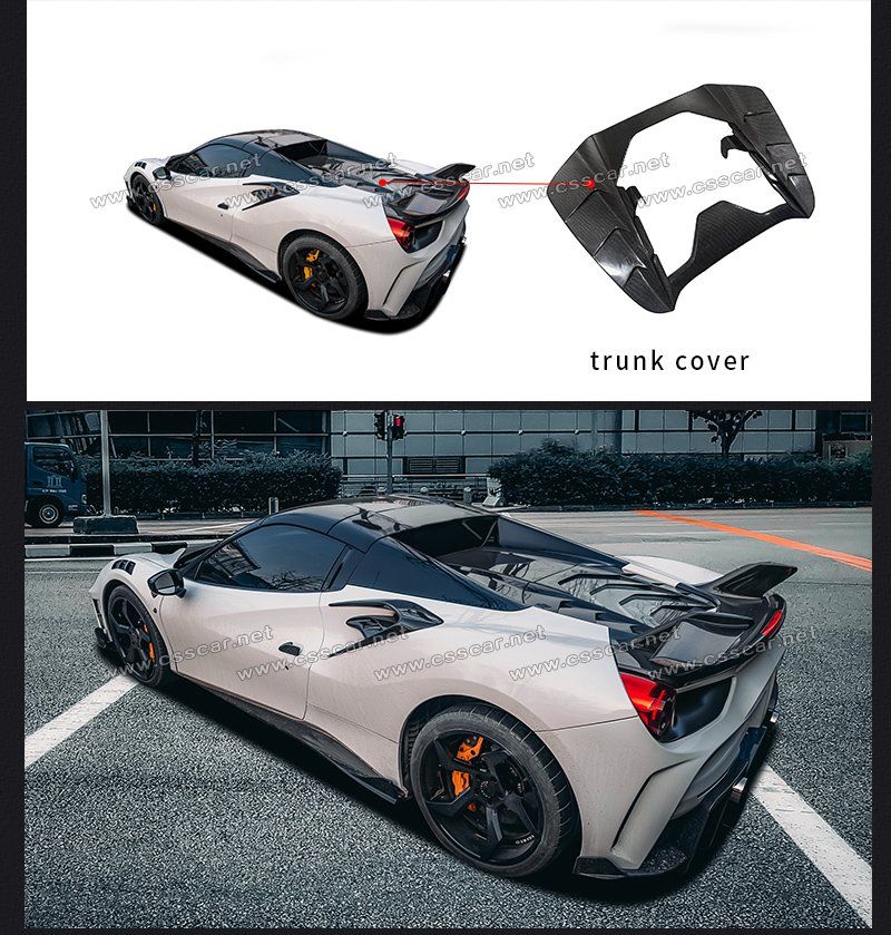 Factory Supplier Msy Style Engine Hood Cover for Ferrari 488 Gtb Spider Carbon Fiber Custom Car Bonnets