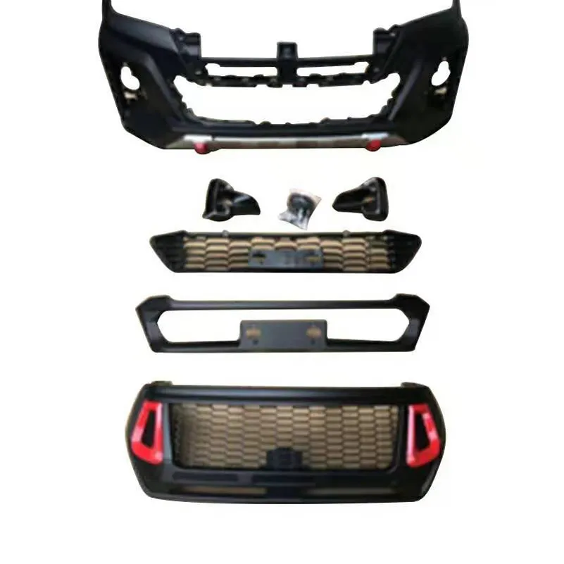 Factory Wholesale Exterior Accessories Full Set Plastic Body Kit Bumper for Toyota Hilux Revo Rocco with Red Trd