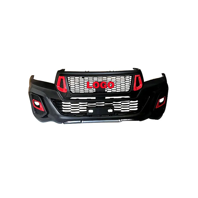 Factory Wholesale Exterior Accessories Full Set Plastic Body Kit Bumper for Toyota Hilux Revo Rocco with Red Trd