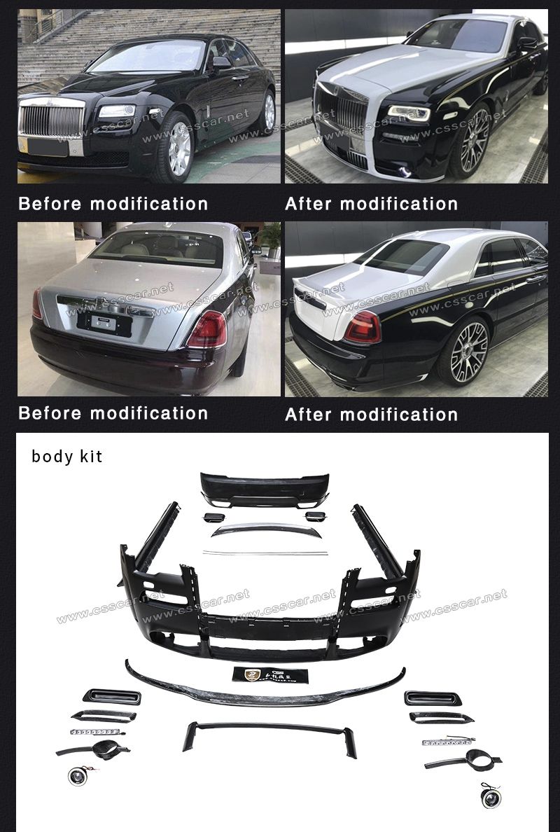 Fiberglass Msy Style Body Kit for Rolls-Royce Ghost Latest New Model Front Bumper Rear Bumper Side Skirt Car Kit