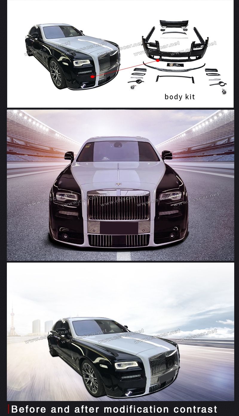 Fiberglass Msy Style Body Kit for Rolls-Royce Ghost Latest New Model Front Bumper Rear Bumper Side Skirt Car Kit