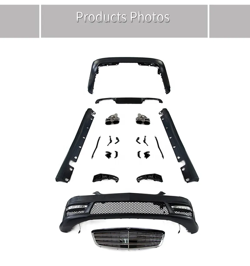 for 2008-2012 Amg S-Class S65 W221 Body Kit with Front and Rear Car Bumpers Grille Side Skirt