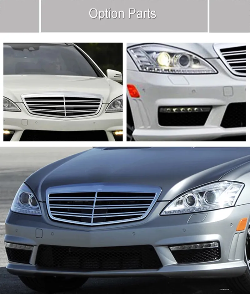 for 2008-2012 Amg S-Class S65 W221 Body Kit with Front and Rear Car Bumpers Grille Side Skirt