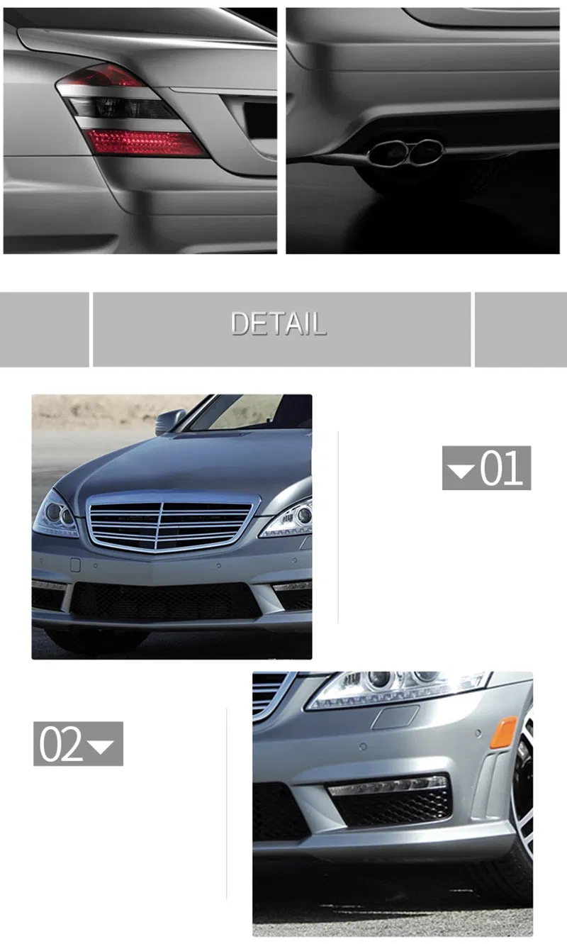 for 2008-2012 Amg S-Class S65 W221 Body Kit with Front and Rear Car Bumpers Grille Side Skirt