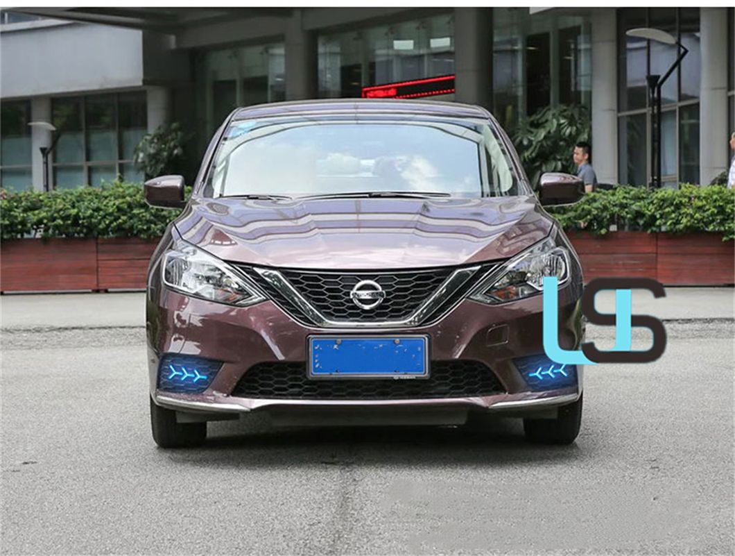 for 2016-2019 Nissan Sylphy Headlight Assembly Brake Reverse Modified LED DRL Custom Fog Lamp Daytime Running Light with Streamer Turn Signal