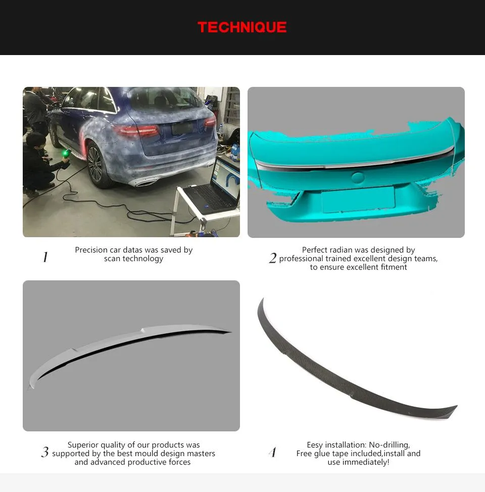 for BMW 4 Series F36 Carbon Fiber Rear Spoiler 2013-2018 M Style